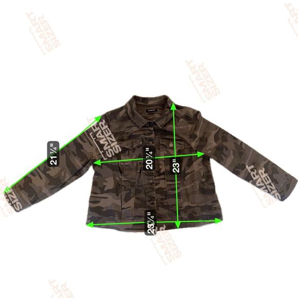 d. jeans Women’s Camo denim jacket 1X Cotton Spandex Stretch Gorpcore Fall - Picture 10 of 10